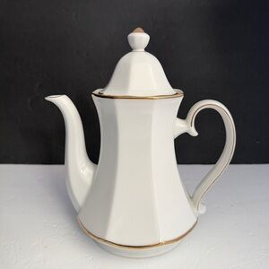 Bavaria White with Gold Trim Teapot by Winterling